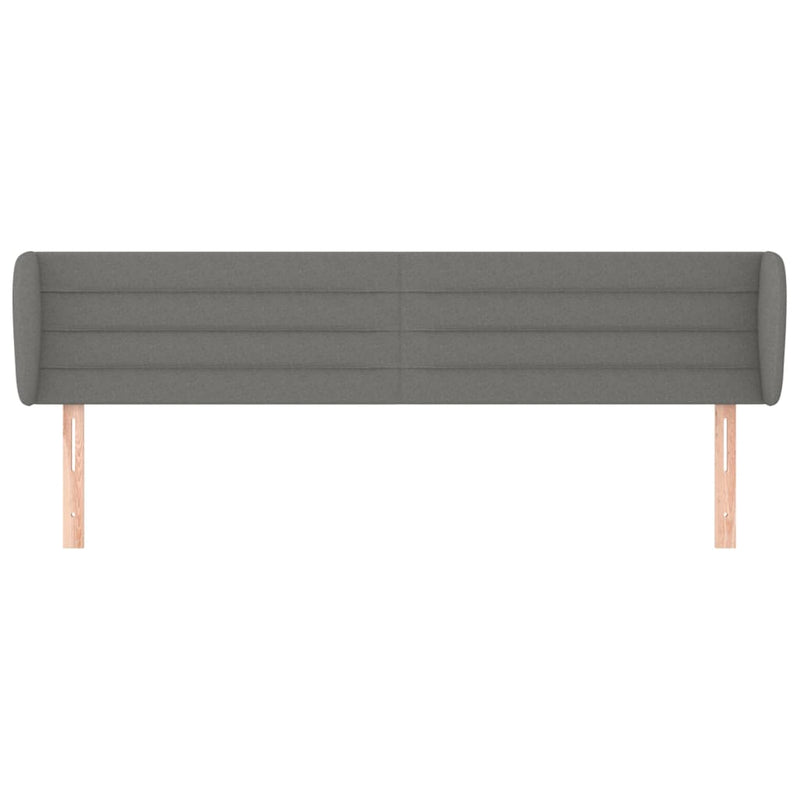 vidaXL sötétszürke szövet fejtámla szárnyakkal 203x23x78/88 cm