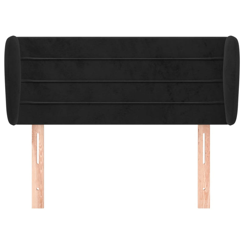 vidaXL fekete bársony fejtámla szárnyakkal 83x23x78/88 cm