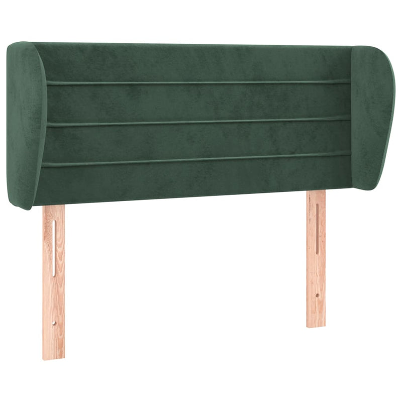 vidaXL sötétzöld bársony fejtámla szárnyakkal 83x23x78/88 cm