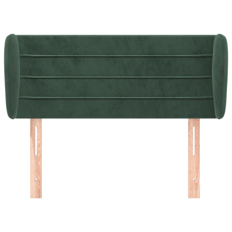 vidaXL sötétzöld bársony fejtámla szárnyakkal 83x23x78/88 cm