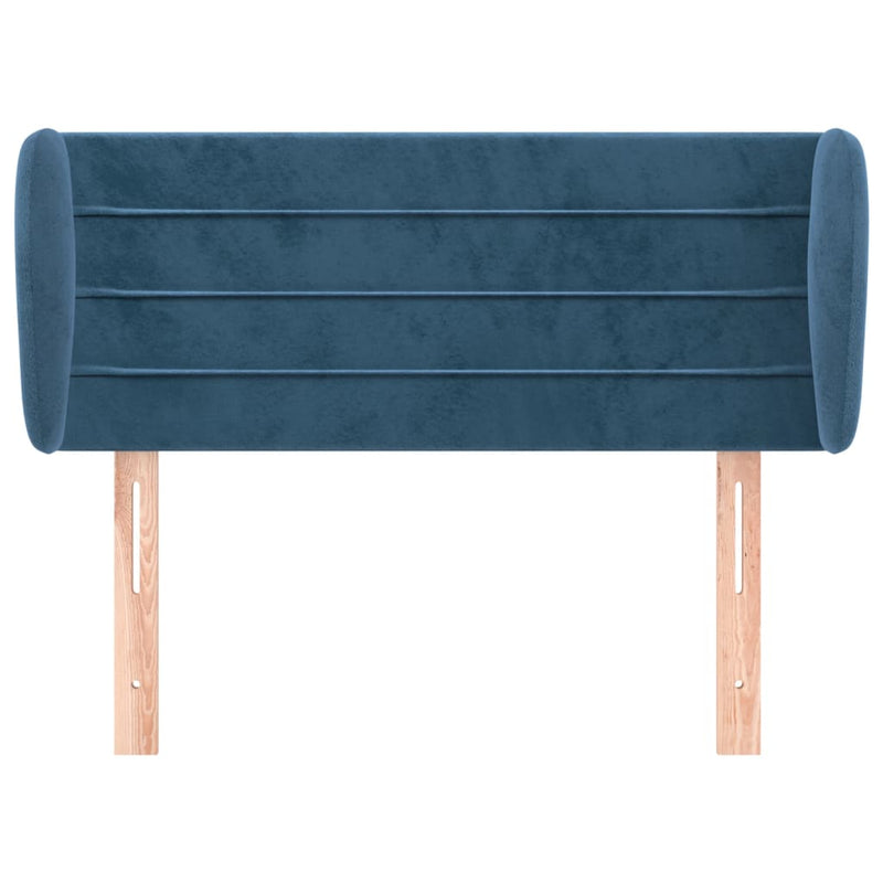 vidaXL sötétkék bársony fejtámla szárnyakkal 83x23x78/88 cm