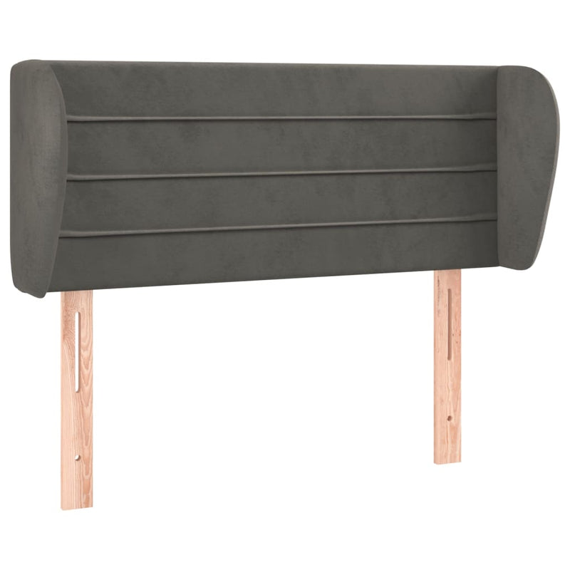 vidaXL sötétszürke bársony fejtámla szárnyakkal 93x23x78/88 cm