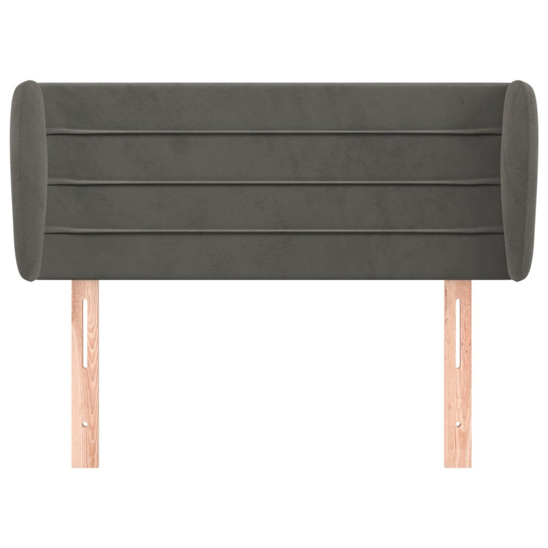vidaXL sötétszürke bársony fejtámla szárnyakkal 93x23x78/88 cm