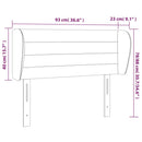 vidaXL sötétszürke bársony fejtámla szárnyakkal 93x23x78/88 cm