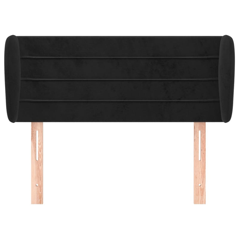 vidaXL fekete bársony fejtámla szárnyakkal 93x23x78/88 cm