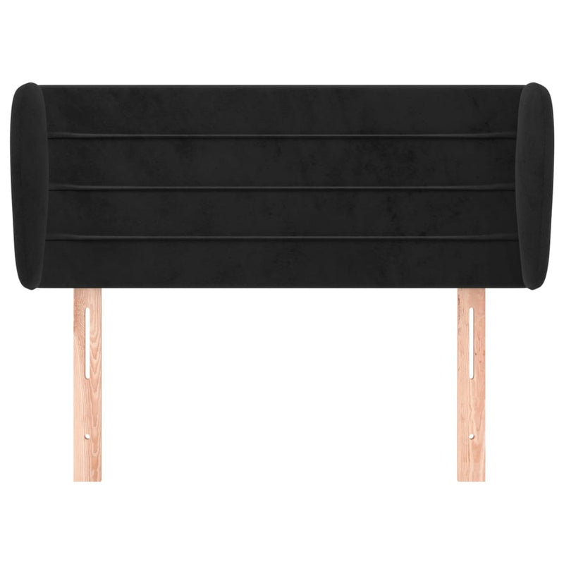 vidaXL fekete bársony fejtámla szárnyakkal 103x23x78/88 cm