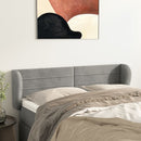 vidaXL világosszürke bársony fejtámla szárnyakkal 147x23x78/88 cm