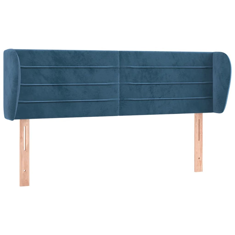 vidaXL sötétkék bársony fejtámla 147x23x78/88 cm