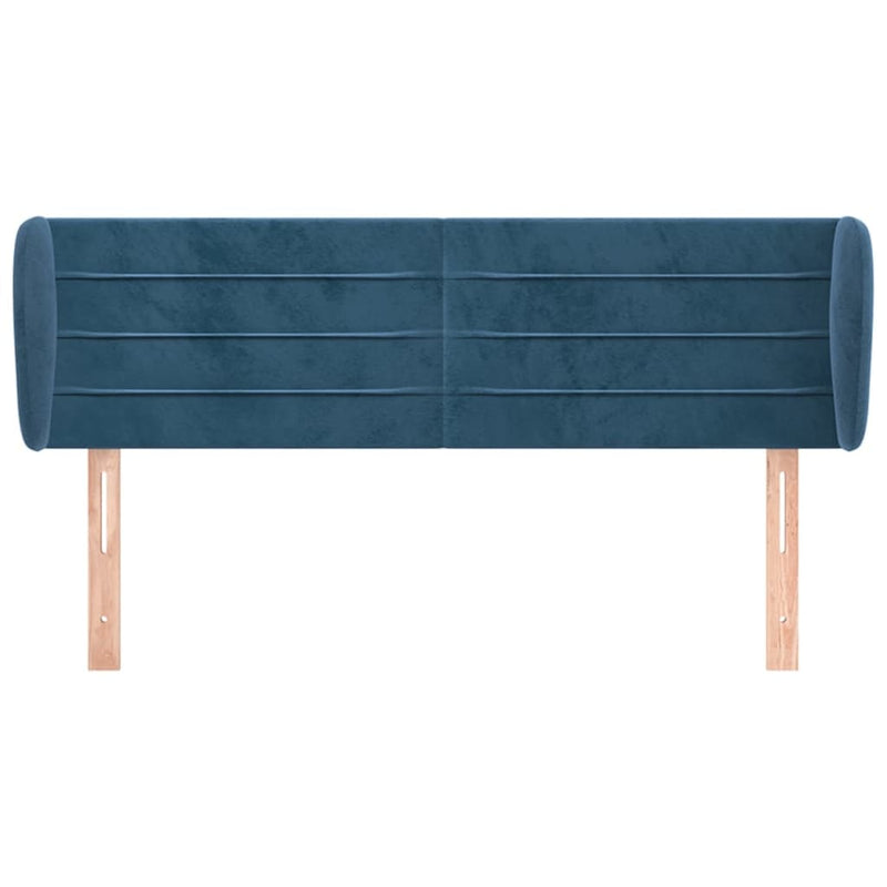vidaXL sötétkék bársony fejtámla 147x23x78/88 cm