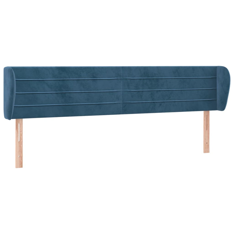 vidaXL sötétkék bársony fejtámla 163x23x78/88 cm