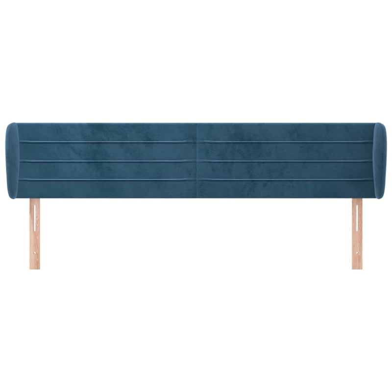 vidaXL sötétkék bársony fejtámla 163x23x78/88 cm