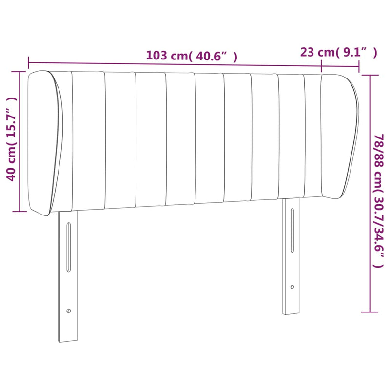 vidaXL tópszínű szövet fejtámla szárnyakkal 103x23x78/88 cm
