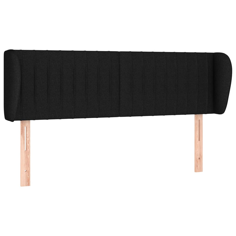 vidaXL fekete szövet fejtámla szárnyakkal 147x23x78/88 cm