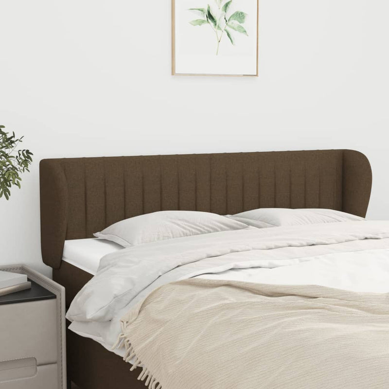 vidaXL sötétbarna szövet fejtámla 147x23x78/88 cm