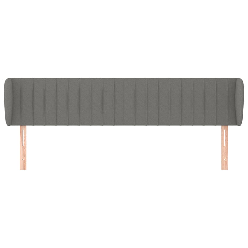 vidaXL sötétszürke szövet fejtámla szárnyakkal 163x23x78/88 cm