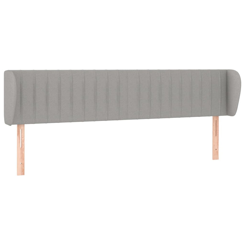 vidaXL világosszürke szövet fejtámla szárnyakkal 183x23x78/88 cm