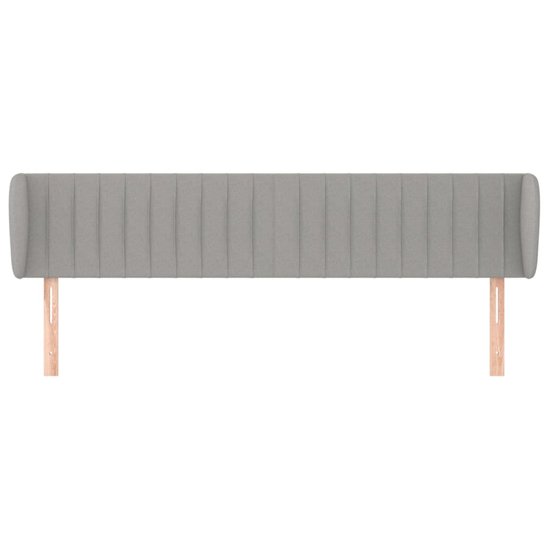 vidaXL világosszürke szövet fejtámla szárnyakkal 203x23x78/88 cm