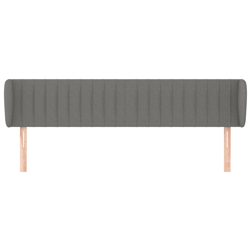 vidaXL sötétszürke szövet fejtámla szárnyakkal 203x23x78/88 cm