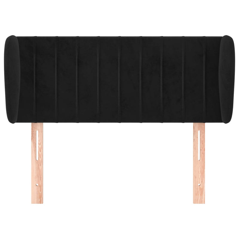 vidaXL fekete bársony fejtámla szárnyakkal 83x23x78/88 cm
