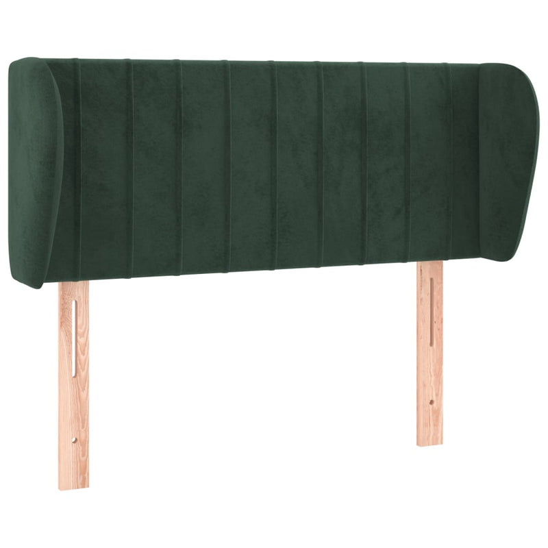 vidaXL sötétzöld bársony fejtámla szárnyakkal 83x23x78/88 cm