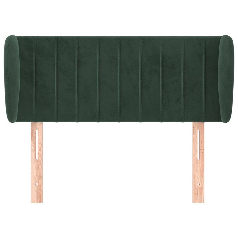 vidaXL sötétzöld bársony fejtámla szárnyakkal 83x23x78/88 cm