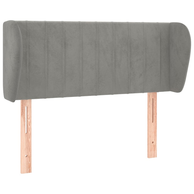 vidaXL világosszürke bársony fejtámla szárnyakkal 93x23x78/88 cm