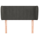 vidaXL sötétszürke bársony fejtámla szárnyakkal 93x23x78/88 cm