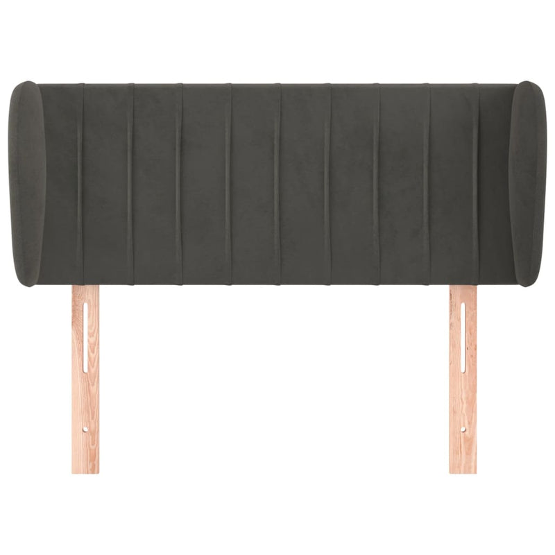 vidaXL sötétszürke bársony fejtámla szárnyakkal 93x23x78/88 cm
