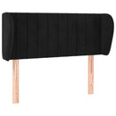 vidaXL fekete bársony fejtámla szárnyakkal 93x23x78/88 cm