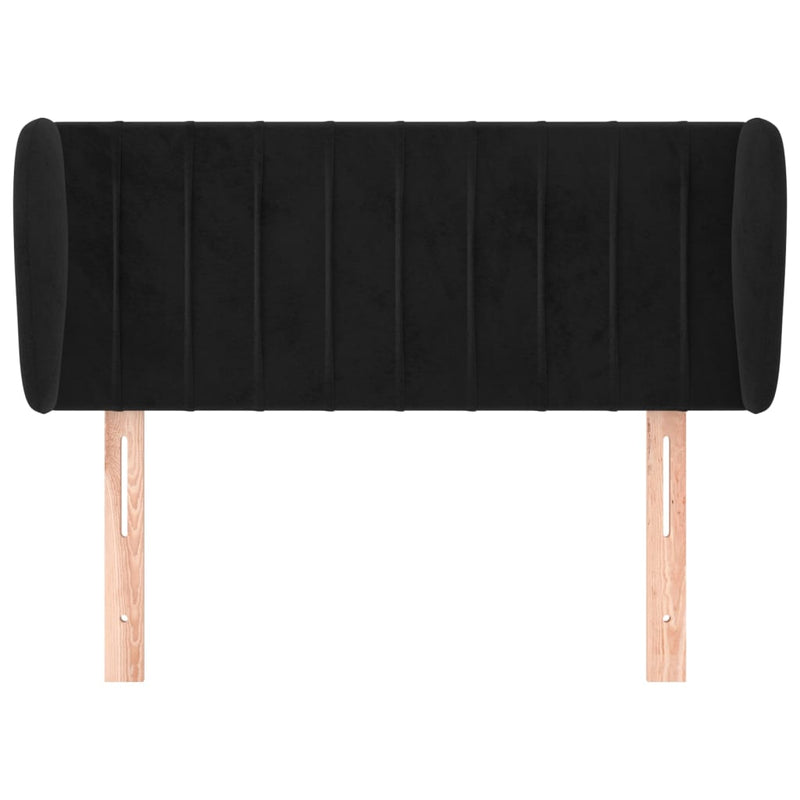 vidaXL fekete bársony fejtámla szárnyakkal 93x23x78/88 cm