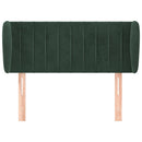 vidaXL sötétzöld bársony fejtámla szárnyakkal 93x23x78/88 cm