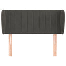 vidaXL sötétszürke bársony fejtámla szárnyakkal 103x23x78/88 cm