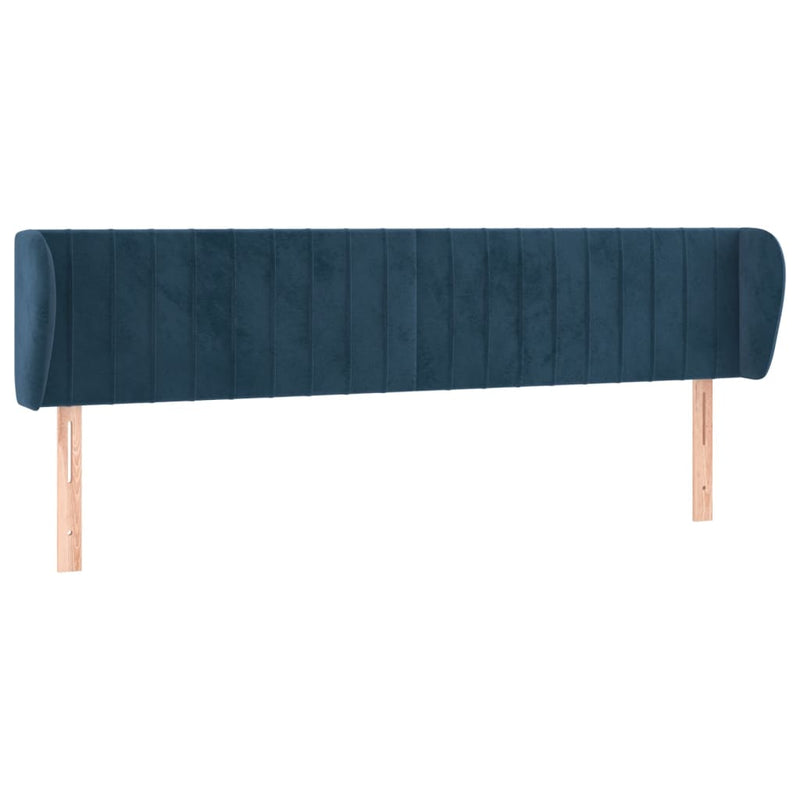 vidaXL sötétkék bársony fejtámla 163x23x78/88 cm
