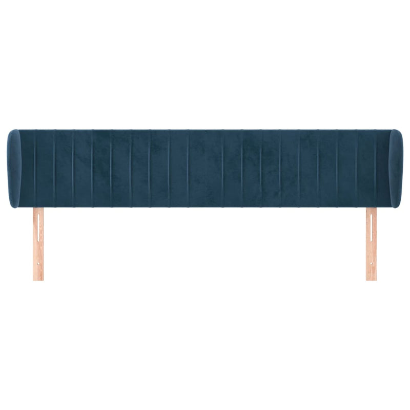 vidaXL sötétkék bársony fejtámla 163x23x78/88 cm