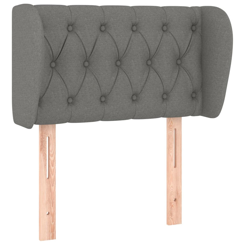 vidaXL sötétszürke szövet fejtámla szárnyakkal 83x23x78/88 cm