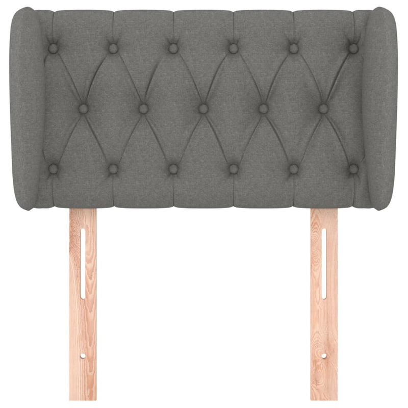 vidaXL sötétszürke szövet fejtámla szárnyakkal 83x23x78/88 cm