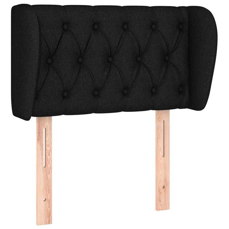 vidaXL fekete szövet fejtámla szárnyakkal 83x23x78/88 cm