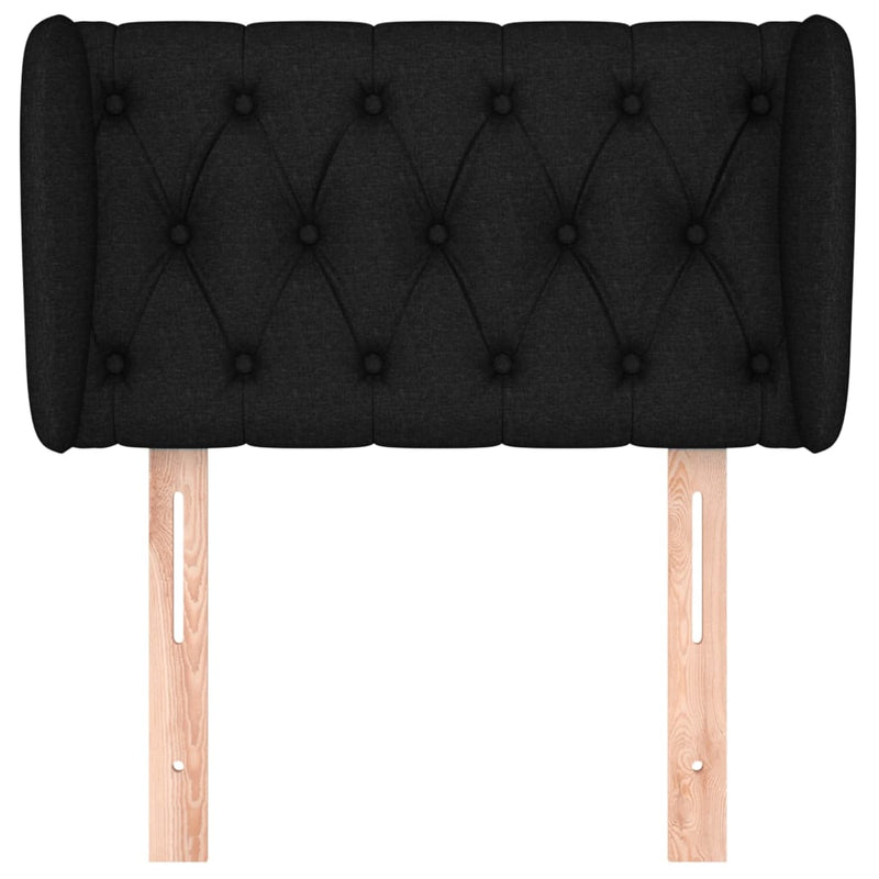 vidaXL fekete szövet fejtámla szárnyakkal 83x23x78/88 cm
