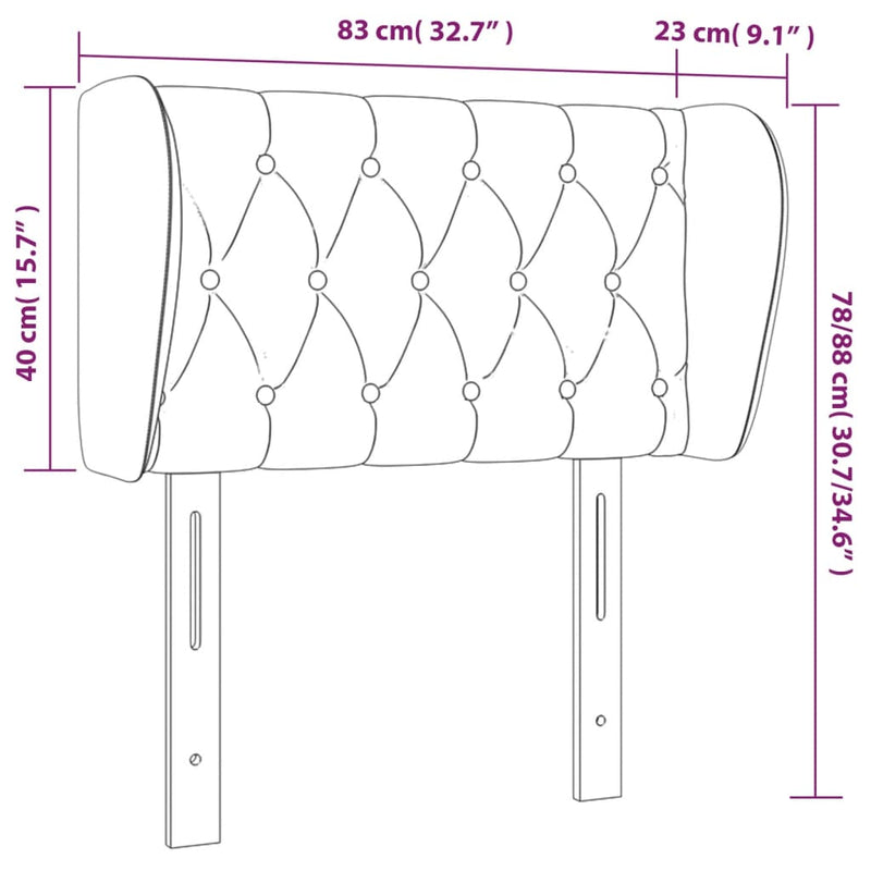 vidaXL tópszínű szövet fejtámla 83x23x78/88 cm