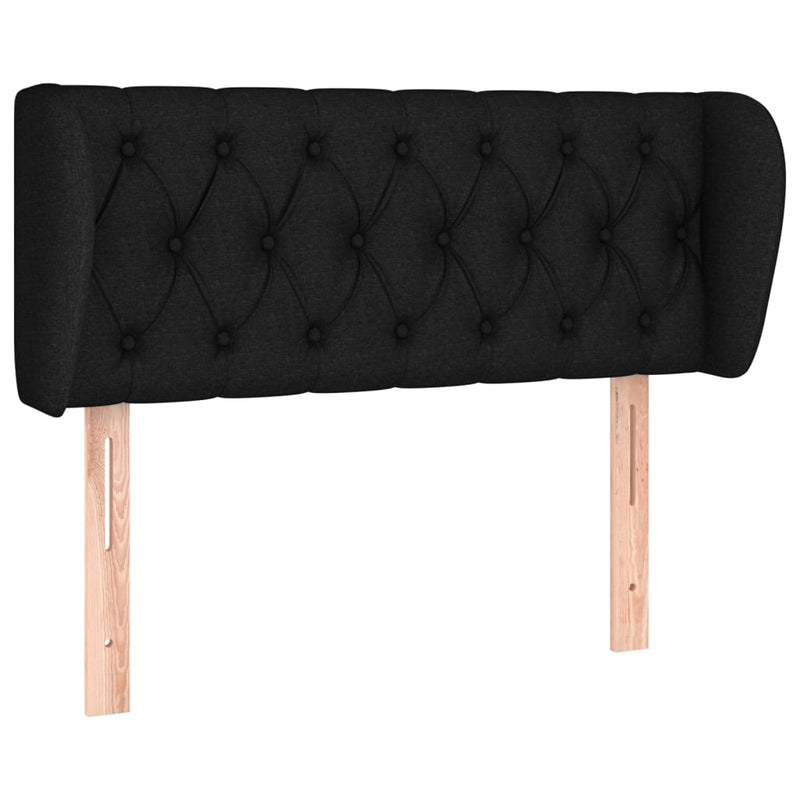 vidaXL fekete szövet fejtámla szárnyakkal 103x23x78/88 cm