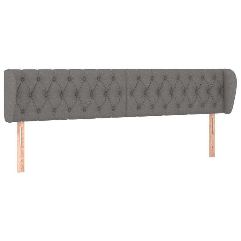 vidaXL sötétszürke szövet fejtámla szárnyakkal 183x23x78/88 cm