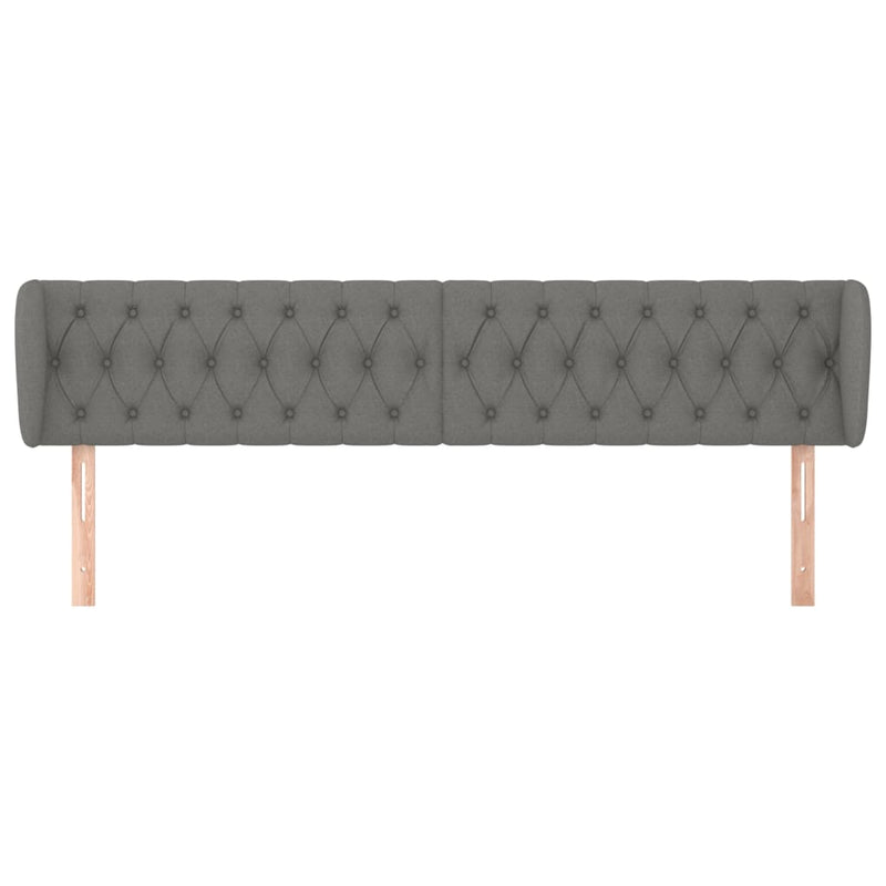 vidaXL sötétszürke szövet fejtámla szárnyakkal 183x23x78/88 cm