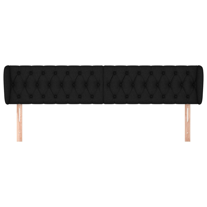 vidaXL fekete szövet fejtámla szárnyakkal 183x23x78/88 cm