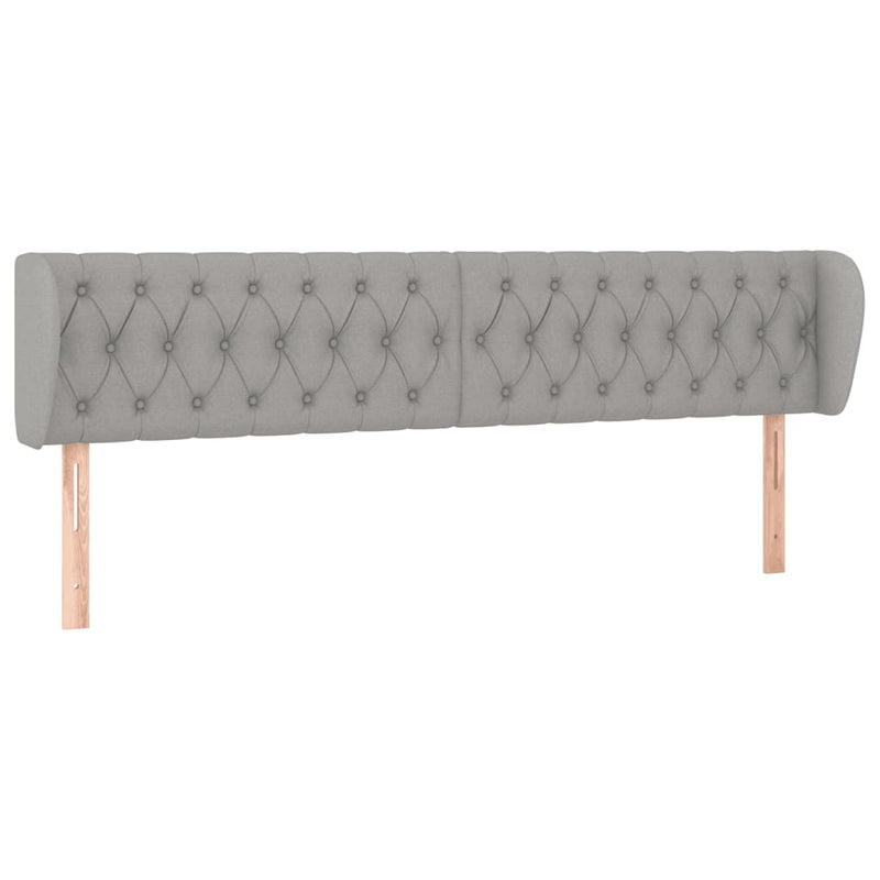 vidaXL világosszürke szövet fejtámla szárnyakkal 203x23x78/88 cm
