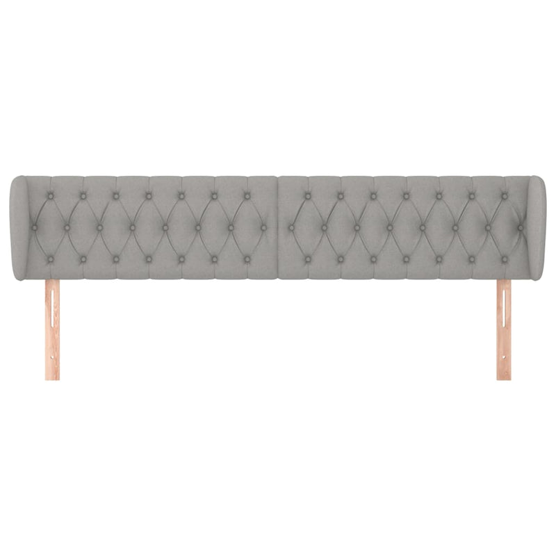 vidaXL világosszürke szövet fejtámla szárnyakkal 203x23x78/88 cm