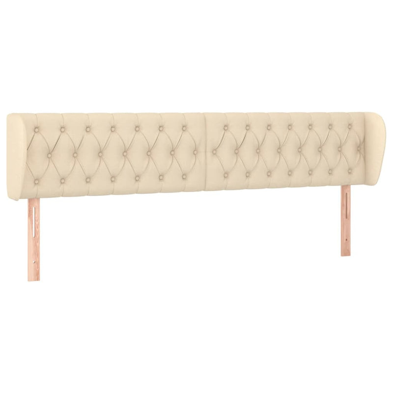vidaXL krémszínű szövet fejtámla 203x23x78/88 cm