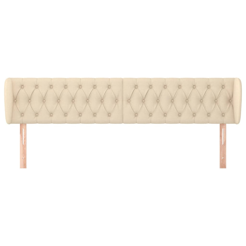 vidaXL krémszínű szövet fejtámla 203x23x78/88 cm