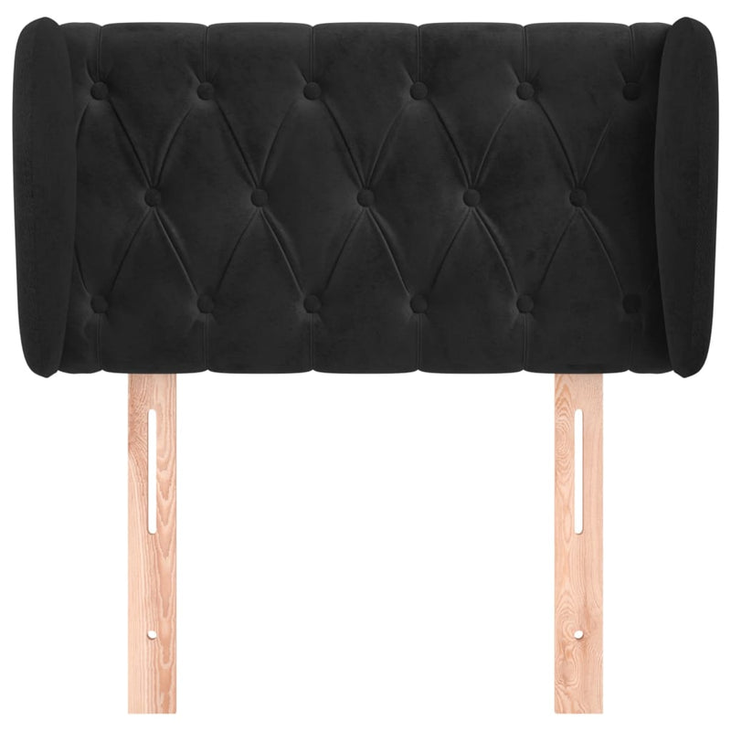 vidaXL fekete bársony fejtámla szárnyakkal 83x23x78/88 cm