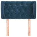vidaXL sötétkék bársony fejtámla szárnyakkal 83x23x78/88 cm