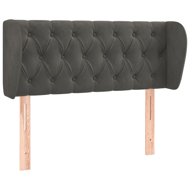 vidaXL sötétszürke bársony fejtámla szárnyakkal 93x23x78/88 cm